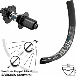 Dt-swiss 29 Zoll Hinterrad DT Swiss 350 Hybrid HX 531 Steckachse 12x142 Mm Shimano 11-fach