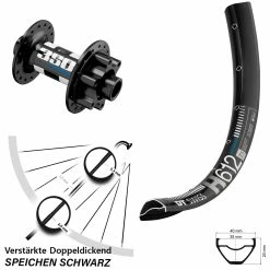 Dt-swiss Breites Vorderrad 27,5 Zoll Verstärkt H 612 DT Swiss 350 Hybrid 15x100 Mm 6-loch