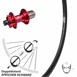 KX-M Rot 12x142 Mm 11-fach Ryde DP 19 Hinteres Rad 28 Zoll 6-Loch Disc