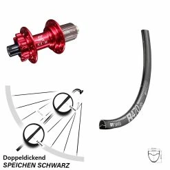 Dt-swiss 28 Zoll Hinteres Rad DT Swiss R 470 DB Mit KX-M Rot 12x142 Mm 6-loch Steckachse