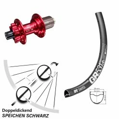 Dt-swiss DT Swiss GR 531 Disc-Hinterrad 28-29 Zoll KX-M Nabe 6-loch Rot 12x142 Mm