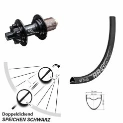 Dt-swiss DT Swiss RR 481 DB Disc-Hinterrad 28 Zoll Mit KX-M Schwarz 12x142 Mm Steckachse 6-loch