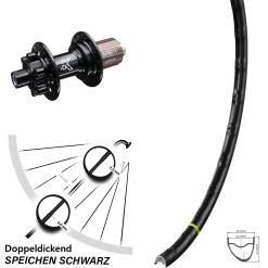 Hinterrad Mavic A 1022 Nabe KX-M Schwarz Steckachse 12x142 Mm 11-fach 28 Zoll