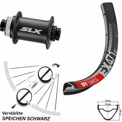 Dt-swiss MTB 27,5 Zoll Vorderrad DT EX 471 Shimano SLX Für Steckachse Schwarz