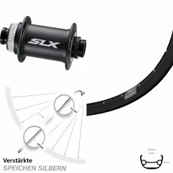 Vorderrad Ryde Rival 21 28/29 Zoll Mit Shimano SLX Centerlock 15mm Schwarz